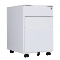 易企采 玉兰白三抽活动柜 档案文件柜办公柜移动矮柜抽屉柜50*39*60CM 单位:台