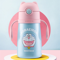 免费刻字哆啦A梦系列杯具熊儿童保温杯带吸管儿童水杯316不锈钢内胆宝宝学饮杯儿童保温壶320mlBEDDYBEAR