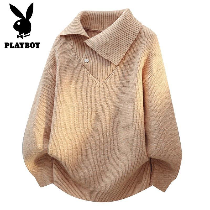 花花公子新款[新款]2025年秋冬款翻领针织毛衣男 群文件11.30