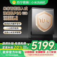 米家小米嵌入式洗碗机18套P20免水洗单消毒单烘干洗消存一体机135℃热风烘干智能识污QMDW1803M
