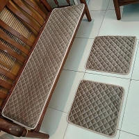 维诺亚防滑毛绒沙发垫子坐垫长条老式红木实木老款单人三人四人长椅座垫