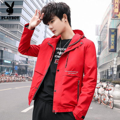 花花公子秋季新款2019男士时尚外套潮流休闲帅气上衣夹克外穿男装