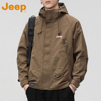 JEEP吉普春季美式潮流夹克外套男2025新款高级感宽松连帽上衣服男