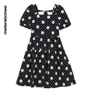 [1件3折价:79.5]美特斯邦威连衣裙女百搭夏季撞色波点印花时尚气质裙子女