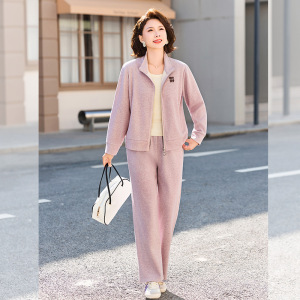 休闲妈妈运动套装女洋气中老年人衣服40-60岁中年春秋衣服50岁女