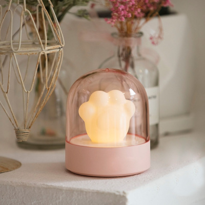 瑞仕兹ins趣味可爱猫爪音乐灯柔光小夜灯卧室氛围灯床头灯生日送送闺蜜女朋友女孩实用精致创意少女心爆棚的伴睡动感音乐灯