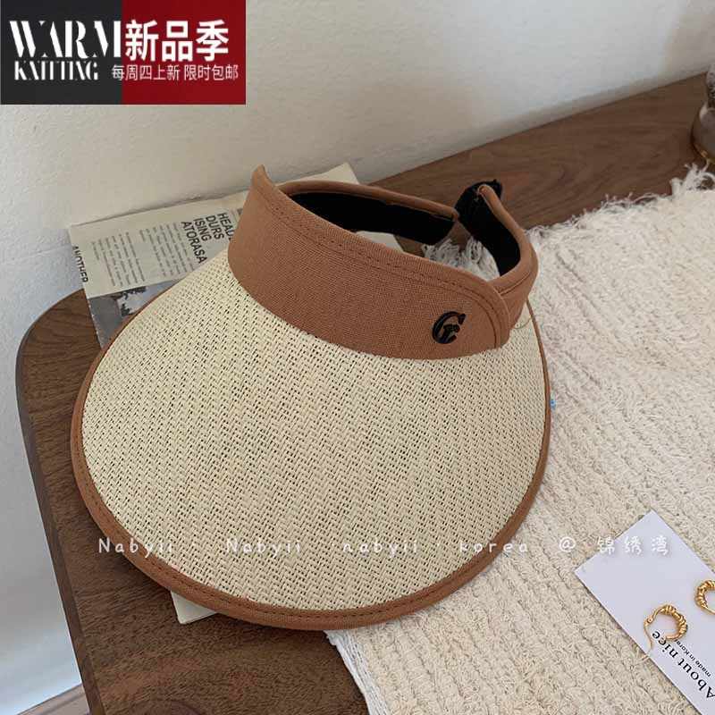 shanchao娜比 韩国东大门夏季薄款大帽檐空顶草编帽女遮阳帽