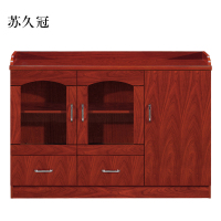 苏久冠胡桃色餐边柜简约茶水柜三门1200*400*860