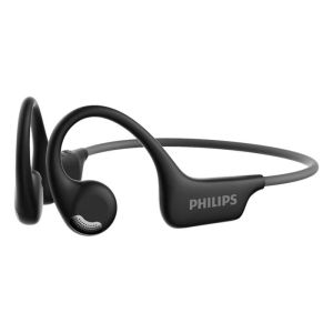 飞利浦(Philips) TAA1708 骨传导概念挂耳式真无线开放式 不入耳夹式运动跑步 蓝牙耳机 黑色