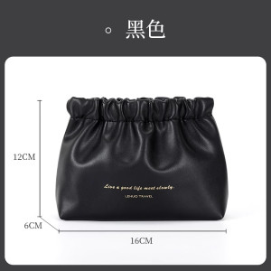 皮革丝印弹片口红包化妆包便携收纳包随身小收纳包内里面小包迷你