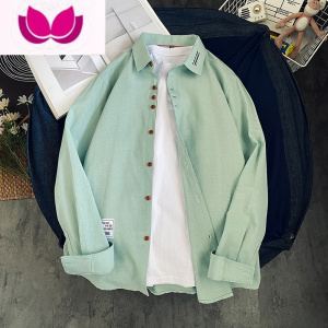 七斓衬衫男长袖港风潮流百搭学生休闲上衣外套薄款青少年衬衣夏季