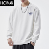 HLCOMAN日系春季卫衣男生加绒内搭宽松圆领潮牌长袖t恤男款