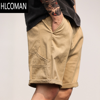 HLCOMAN鹿起 美式复古户外伐木工短裤男宽松vintage休闲五分裤夏