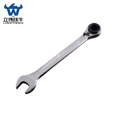 立伟铁牛三用双向棘轮开口扳手24-27-27mm/把