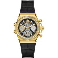 GUESS女士石英腕表多功能运动时尚防水手表金属表带雅黑金搭配