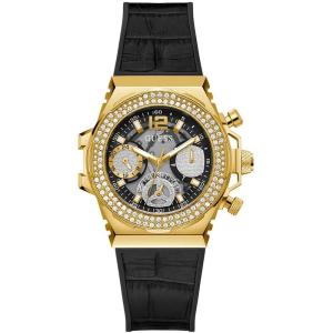 GUESS女士石英腕表多功能运动时尚防水手表金属表带雅黑金搭配 initial