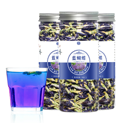 发3罐-天然蓝蝴蝶花茶蝶豆花干蝶豆花粉烘焙蓝色妖姬茶均码