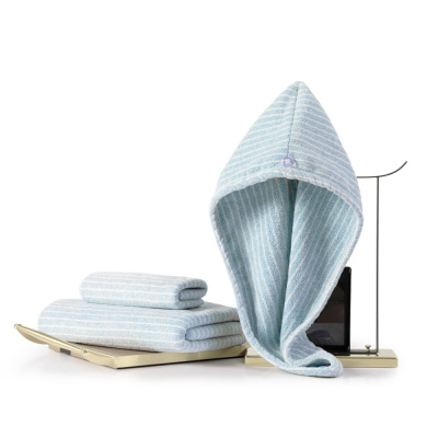 水星享浴·茶氨酸抗菌干发帽毛浴巾组合三件套129108