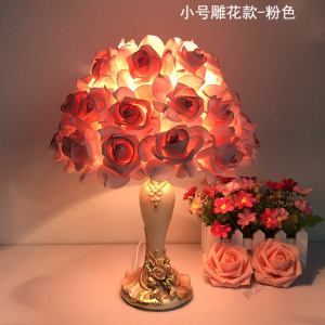 苏宁放心购 水晶台灯卧室床头灯创意婚庆婚房长明灯欧式温馨玫瑰花结婚