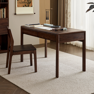 全友家居书桌简约现代书房家具新中式办公桌抽屉储物学习桌椅