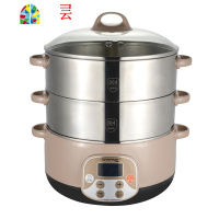 山姆斯变频家用电蒸锅多功能食品级304不锈钢大容量蒸笼多层蒸菜 FENGHOU 直径30CM底锅+4层