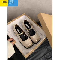 聚范小香风方头浅口粗跟单鞋女2024夏季新款法式气质仙女高跟玛丽珍鞋