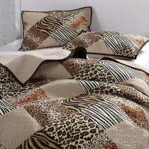 美帮汇家纺 美美客 全棉绗缝盖被 床盖多用被三件套 多款可选 肯尼亚之夜床单款 1.5m（5英尺）床