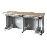 居将 JJ4012420 隐藏式翻转电脑桌培训桌教室机房多媒体学习桌办公桌C款双人位