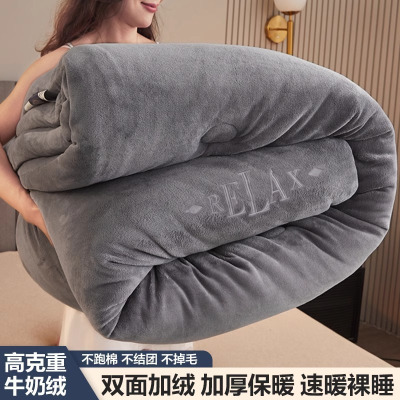 被子冬被牛奶绒冬季学生棉被双面绒法兰绒加厚保暖单人被芯春秋被