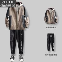 SUNTEK男士外套春秋韩版潮流百搭帅气棒球衣服一套搭配男装休闲运动套装夹克