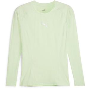 彪马(Puma)高弹力速干运动长袖T恤男士压缩健身训练透气排汗基础 light_green_(light_green_/_whi M