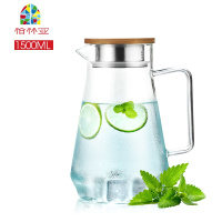 玻璃冷水壶凉水壶家用耐热可高温晾凉白开水杯扎壶套装大容量 FENGHOU 1800ml单壶+4个凉水杯+茶盘
