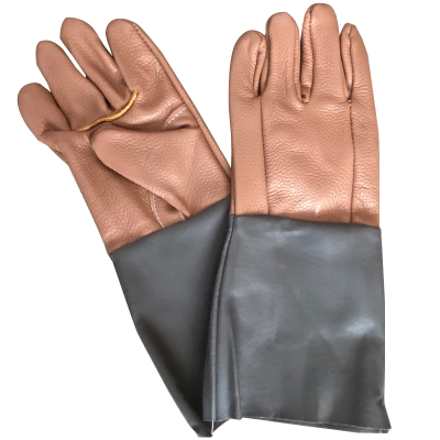 邦能之星全皮电焊手套牛皮加长款加厚耐高温防烫耐磨焊接劳保手套N52237