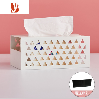 三维工匠洞洞板配件--磁吸纸巾盒客厅家用收纳盒壁挂式免打孔纸巾架抽纸盒 [磁吸款]大号白色纸巾盒