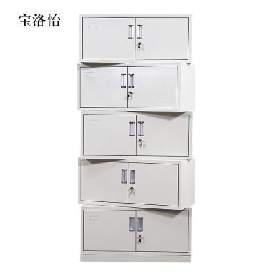 宝洛怡钢制文件柜档案柜财务凭证柜带锁储物柜铁皮柜书柜分五节文件柜