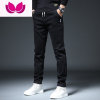 七斓牛仔裤男款直筒宽松紧腰2023新款韩版潮流夏季休闲长裤子