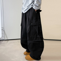 男童裤子冬季秋冬新款大童装冬装工装裤儿童加绒一体绒休闲裤