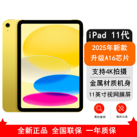 [原封]Apple iPad 11代 256GB eSIM全网版 黄色 A16芯片 1200万像素 4K录制视频 学习娱乐办公平板电脑