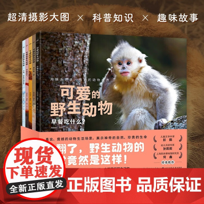 可爱的野生动物 全5册 3-6岁 张月 著 丰富孩子动物科普知识 更全面认识野生动物 科普百科