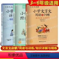 文言文阅读与训练+知识详解与精练+必背经典文言文 3本套装 小学通用 [正版]小古文启蒙 小学文言知识详解与精练+bi背