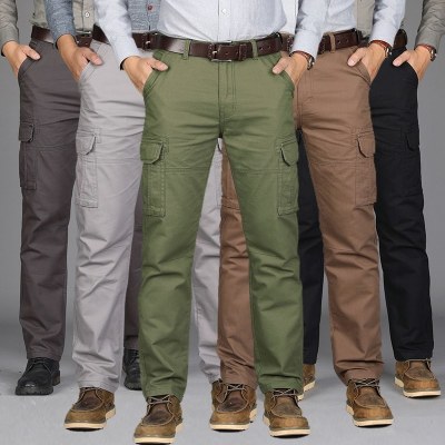 2021春夏新款工装裤男多口袋宽松户外运动休闲长裤迷彩军裤耐磨工作潮休闲裤男李维犀牛(LEEVIRHINO)