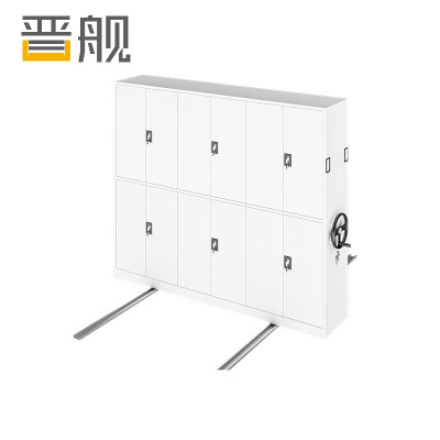 晋舰手动密集架钢制移动柜档案柜轨道手摇式密集资料柜 一列三组/立方