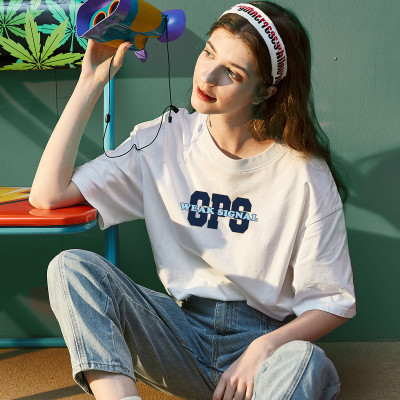 [1折价29.9元,叠加优惠券]清凉夏季短袖t恤女韩系ins风字母印花小个子清潮