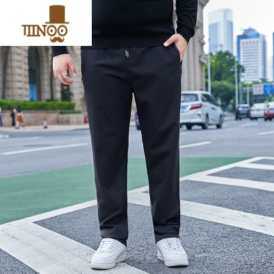 YANXU秋季新款加肥加大码休闲裤男胖子宽松运动裤男长裤子直筒裤肥佬潮