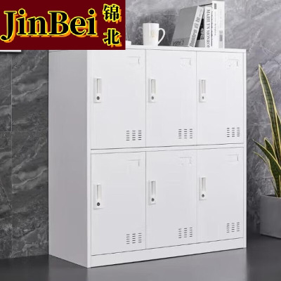 锦北物柜多门更衣柜带锁工具柜教室学生书包柜多格子收纳柜 纯白六门