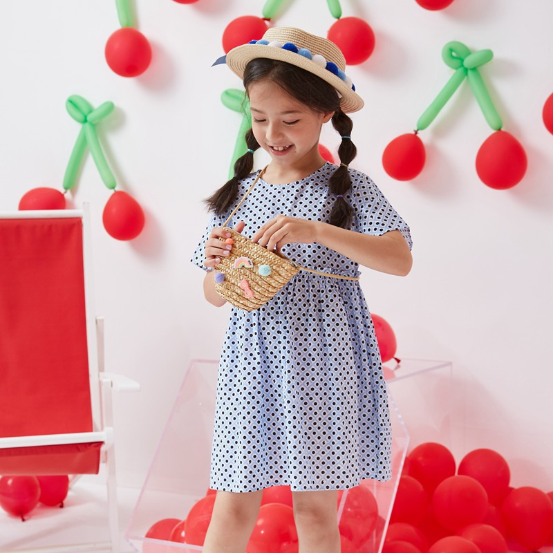 [2件3折价:48]moomoo童装女童裙子2020夏季新款休闲几何女中童连衣裙