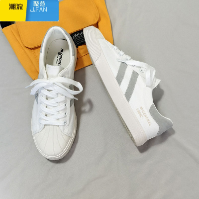 聚范2021帆布鞋情侣小白鞋款男女韩版百搭潮流一对夏天板鞋