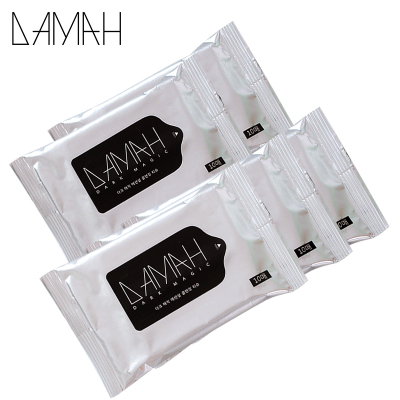 DAMAH韩国黑魔法眼妆唇妆脸部一次性温和深层清洁便携卸妆湿巾一次性洗脸巾毛巾5包5包