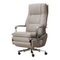 易企采 手动款加厚耐磨纳帕皮老板椅可躺大班椅久坐舒适家用电脑椅子商务办公室座椅