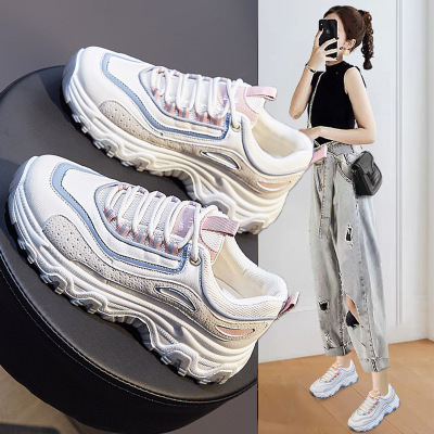 纳兰嘉措韩版老爹女鞋2021春季休闲鞋新款百搭运动鞋鞋女厚底网红鞋